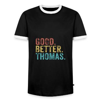 Bon mieux Thomas - T-shirt contrasté Homme - noir/blanc - Devant - AI Model Female 172 light (172cm) & AI Model Male 178 light (178cm)