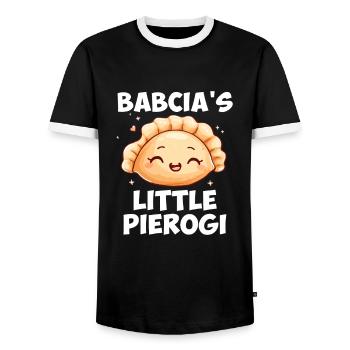 Babcia Little Pierogi - Men's Ringer Shirt - black/white - Front - AI Model Female 172 light (172cm) & AI Model Male 178 light (178cm)
