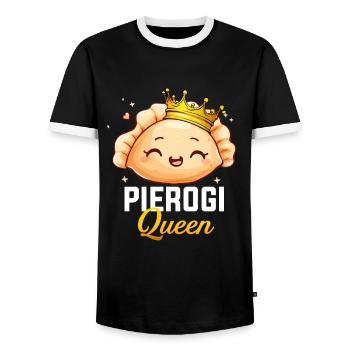 Pierogi princess Polish Pierogi - Männer Kontrast-T-Shirt - Schwarz/Weiß - Vorne - AI Model Female 172 light (172cm) & AI Model Male 178 light (178cm)