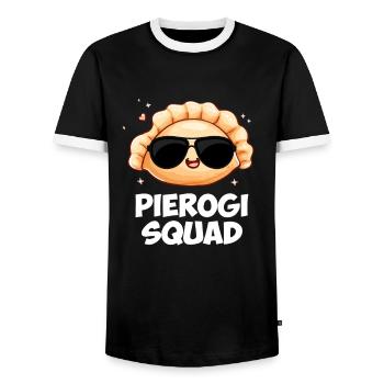 Pierogi squad Polish Pierogi - Männer Kontrast-T-Shirt - Schwarz/Weiß - Vorne - AI Model Female 172 light (172cm) & AI Model Male 178 light (178cm)