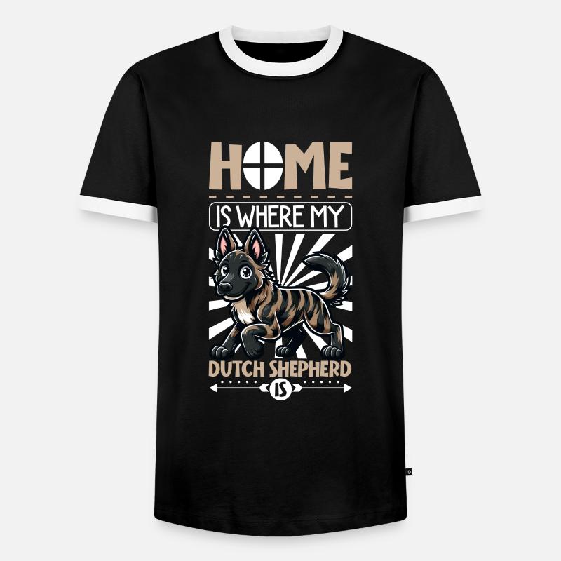 Zuhause - Holländischer Schäferhund - Männer Kontrast-T-Shirt - Schwarz/Weiß