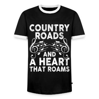 Comté Musique Vintage Amateur de musique Western Country C - T-shirt contrasté Homme - noir/blanc - Devant - AI Model Female 172 light (172cm) & AI Model Male 178 light (178cm)