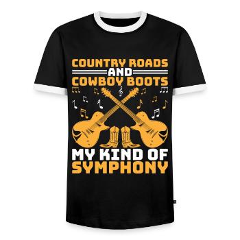Comté Musique Vintage Amateur de musique Western Country C - T-shirt contrasté Homme - noir/blanc - Devant - AI Model Female 172 light (172cm) & AI Model Male 178 light (178cm)