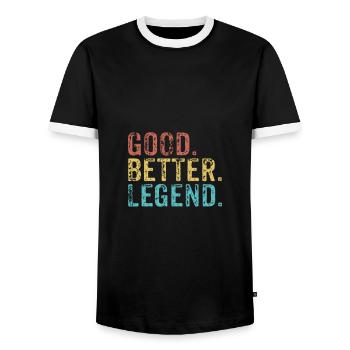 Bon, mieux, Légende - T-shirt contrasté Homme - noir/blanc - Devant - AI Model Female 172 light (172cm) & AI Model Male 178 light (178cm)