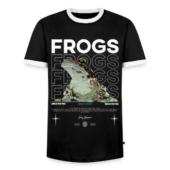 Milchfrosch Streetwear Frosch Keeper - Männer Kontrast-T-Shirt - Schwarz/Weiß - Vorne - AI Model Female 172 light (172cm) & AI Model Male 178 light (178cm)