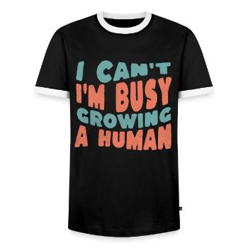 Je n’arrive pas à tomber enceinte Grossesse - T-shirt contrasté Homme - noir/blanc - Devant - AI Model Female 172 light (172cm) & AI Model Male 178 light (178cm)