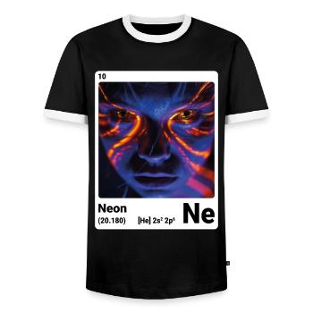 Periodensystem-Element Neon (Ne) 010 - Männer Kontrast-T-Shirt - Schwarz/Weiß - Vorne - AI Model Female 172 light (172cm) & AI Model Male 178 light (178cm)
