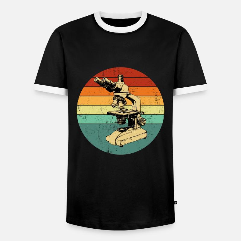 Microscopy Scientist Biologist Microscope - Männer Kontrast-T-Shirt - Schwarz/Weiß