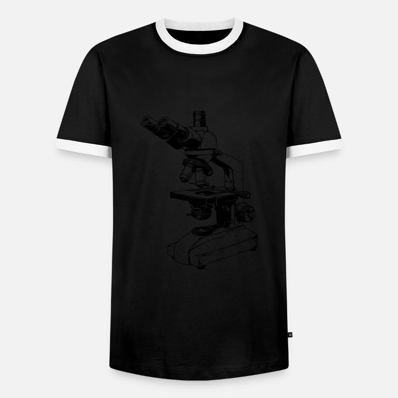 Microscopy Scientist Biologist Microscope - Men's Ringer Shirt - black/white