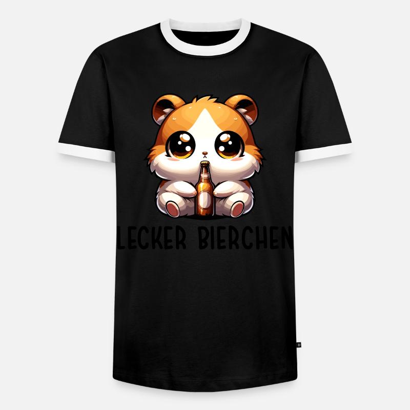 LECKER BIERCHEN Sad Hamster Meme - Männer Kontrast-T-Shirt - Schwarz/Weiß