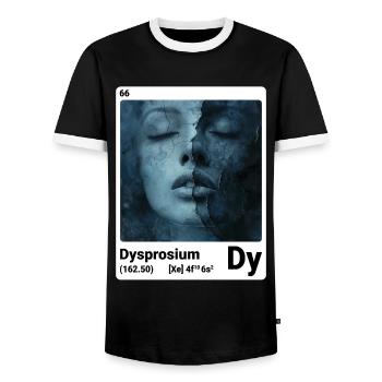 AI am Dysprosium (wt) - Männer Kontrast-T-Shirt - Schwarz/Weiß - Vorne - AI Model Female 172 light (172cm) & AI Model Male 178 light (178cm)
