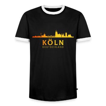 Germany Germany - Men's Ringer Shirt - black/white - Front - AI Model Female 172 light (172cm) & AI Model Male 178 light (178cm)