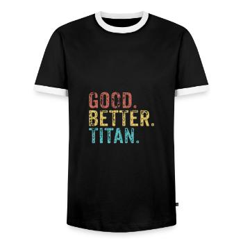 Les gars cool s’appellent des titans - T-shirt contrasté Homme - noir/blanc - Devant - AI Model Female 172 light (172cm) & AI Model Male 178 light (178cm)