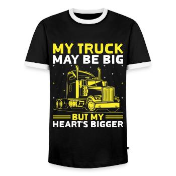 Trucker Fahren Papa Trucker Vater LKW-Fahrer - Männer Kontrast-T-Shirt - Schwarz/Weiß - Vorne - AI Model Female 172 light (172cm) & AI Model Male 178 light (178cm)