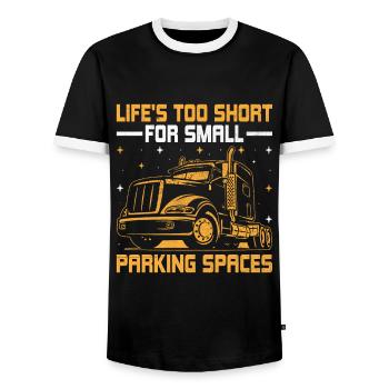 Trucker Fahren Papa Trucker Vater LKW-Fahrer - Männer Kontrast-T-Shirt - Schwarz/Weiß - Vorne - AI Model Female 172 light (172cm) & AI Model Male 178 light (178cm)