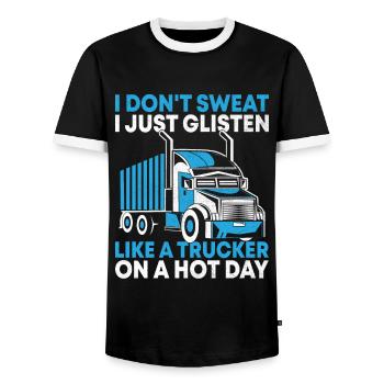 Trucker Fahren Papa Trucker Vater LKW-Fahrer - Männer Kontrast-T-Shirt - Schwarz/Weiß - Vorne - AI Model Female 172 light (172cm) & AI Model Male 178 light (178cm)