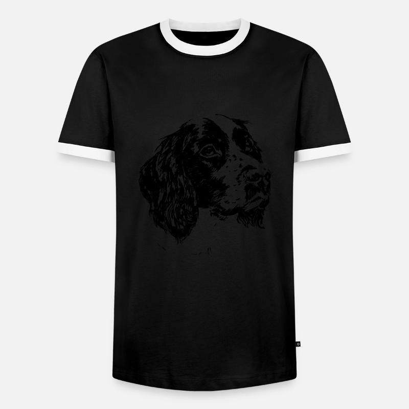 springer spaniel - Männer Kontrast-T-Shirt - Schwarz/Weiß