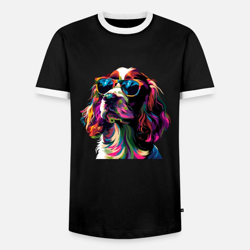 springer spaniel - Männer Kontrast-T-Shirt - Schwarz/Weiß