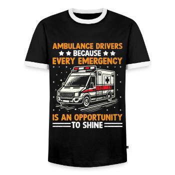 Ambulance Drivers Because Every Emergency Is An Op - Men's Ringer Shirt - black/white - Front - AI Model Female 172 light (172cm) & AI Model Male 178 light (178cm)