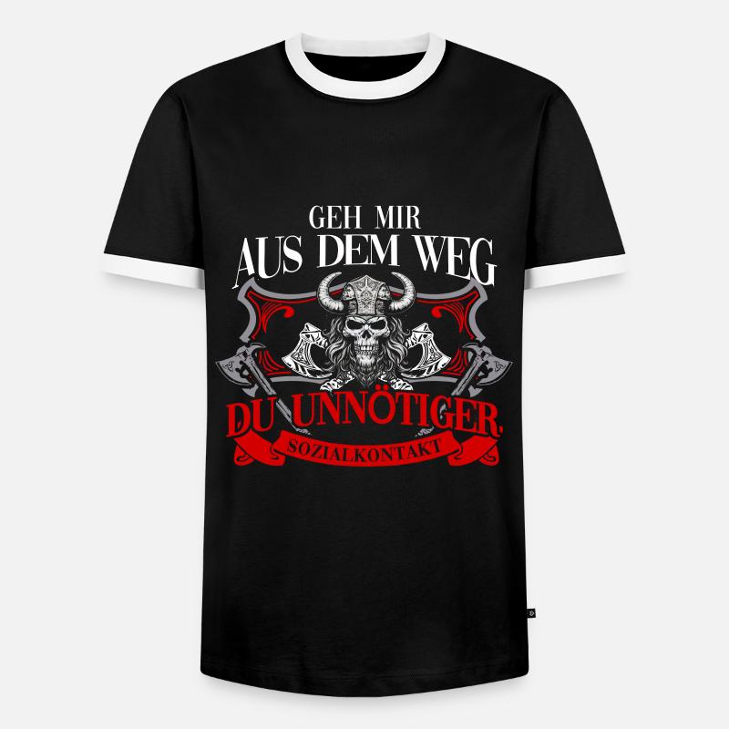 Wikinger Tshirt Viking Valhalla Walhalla Gott Odin - Männer Kontrast-T-Shirt - Schwarz/Weiß
