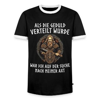 T-shirt Viking Valhalla Valhalla Dieu Odin - T-shirt contrasté Homme - noir/blanc - Devant - AI Model Female 172 light (172cm) & AI Model Male 178 light (178cm)