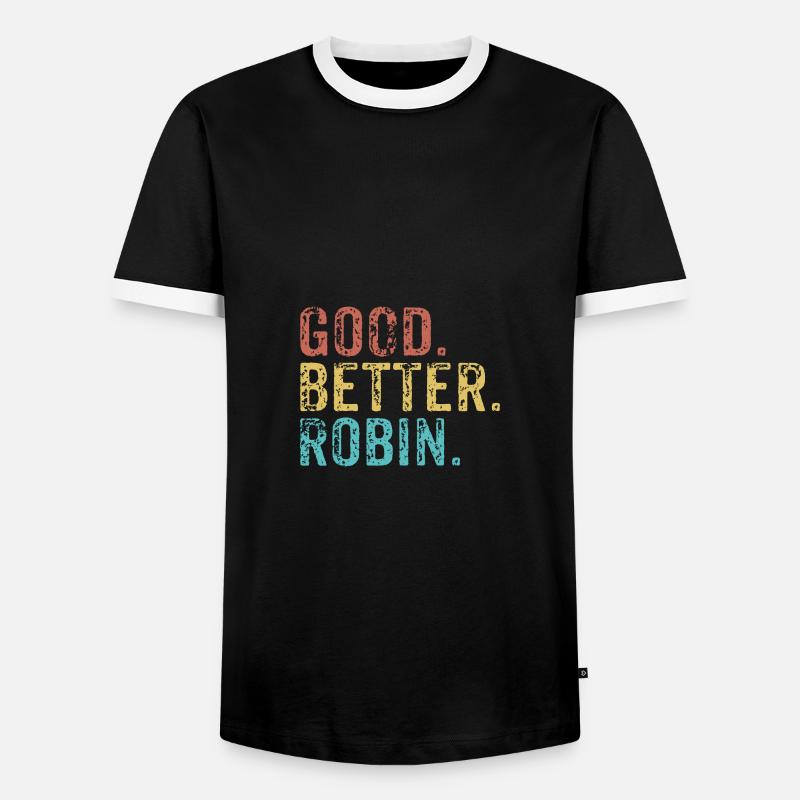 Good better Robin - Men's Ringer Shirt - black/white