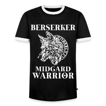Wikinger Tshirt Viking Valhalla Walhalla Gott Odin - Männer Kontrast-T-Shirt - Schwarz/Weiß - Vorne - AI Model Female 172 light (172cm) & AI Model Male 178 light (178cm)