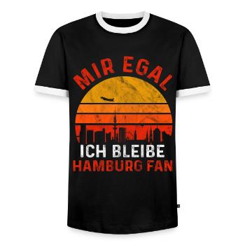 Hamburg Tshirt Men Women Moin Hamburch Hafen - Men's Ringer Shirt - black/white - Front - AI Model Female 172 light (172cm) & AI Model Male 178 light (178cm)