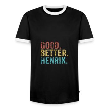 Good better Henrik - Männer Kontrast-T-Shirt - Schwarz/Weiß - Vorne - AI Model Female 172 light (172cm) & AI Model Male 178 light (178cm)