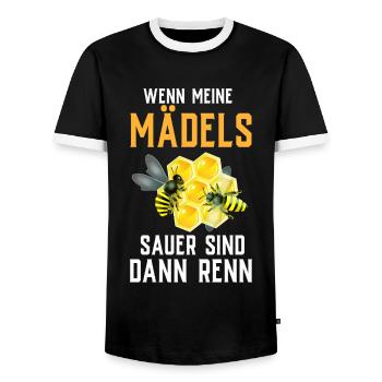 Beekeeper Tshirt Honey Bee Beekeeping Beekeeper - Men's Ringer Shirt - black/white - Front - AI Model Female 172 light (172cm) & AI Model Male 178 light (178cm)