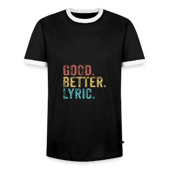 Les mecs cool s’appellent Lyric - T-shirt contrasté Homme - noir/blanc - Devant - AI Model Female 172 light (172cm) & AI Model Male 178 light (178cm)