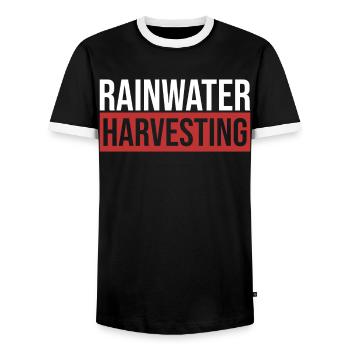 Collection of rainwater - Men's Ringer Shirt - black/white - Front - AI Model Female 172 light (172cm) & AI Model Male 178 light (178cm)