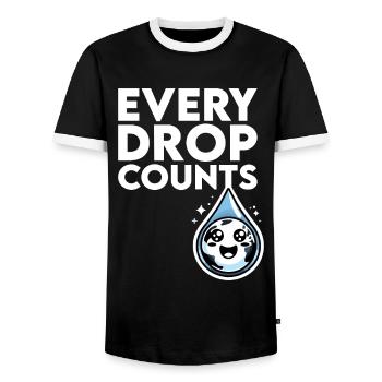Every drop counts Rainwater harvest - Men's Ringer Shirt - black/white - Front - AI Model Female 172 light (172cm) & AI Model Male 178 light (178cm)