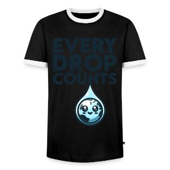 Every drop counts Rainwater harvest - Men's Ringer Shirt - black/white - Front - AI Model Female 172 light (172cm) & AI Model Male 178 light (178cm)