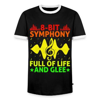 Chiptune Music Lover Groove zu den Bleeps und Bloo - Männer Kontrast-T-Shirt - Schwarz/Weiß - Vorne - AI Model Female 172 light (172cm) & AI Model Male 178 light (178cm)