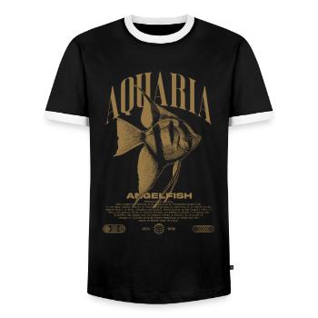 Altum Kaiserfisch Cichlid Fish Keeper Streetwear - Männer Kontrast-T-Shirt - Schwarz/Weiß - Vorne - AI Model Female 172 light (172cm) & AI Model Male 178 light (178cm)