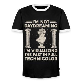 Geschichtslehrer Lustige Geschichtslehrer Sprüche - Männer Kontrast-T-Shirt - Schwarz/Weiß - Vorne - AI Model Female 172 light (172cm) & AI Model Male 178 light (178cm)
