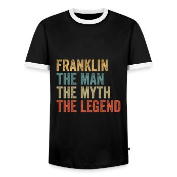 Franklin l’homme, le mythe - T-shirt contrasté Homme - noir/blanc - Devant - AI Model Female 172 light (172cm) & AI Model Male 178 light (178cm)