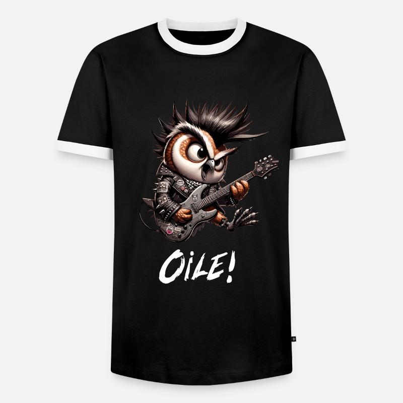 Punker Eule - Oile - Oi Punk - Männer Kontrast-T-Shirt - Schwarz/Weiß