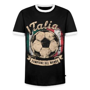 Italy Shirt 2024 Italy Italia Rome Turin Milan - Men's Ringer Shirt - black/white - Front - AI Model Female 172 light (172cm) & AI Model Male 178 light (178cm)