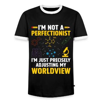 Professeur de sciences Professeur d’école Biologie Chimie P - T-shirt contrasté Homme - noir/blanc - Devant - AI Model Female 172 light (172cm) & AI Model Male 178 light (178cm)