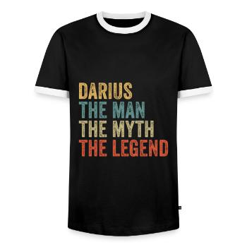 Darius l’homme le mythe - T-shirt contrasté Homme - noir/blanc - Devant - AI Model Female 172 light (172cm) & AI Model Male 178 light (178cm)