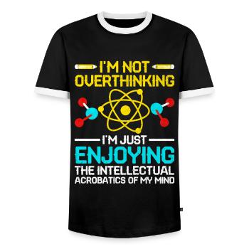 Science Teacher School Teacher Biology Chemistry P - Men's Ringer Shirt - black/white - Front - AI Model Female 172 light (172cm) & AI Model Male 178 light (178cm)