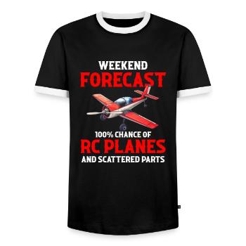Still Playing With Airplanes RC Plane - Männer Kontrast-T-Shirt - Schwarz/Weiß - Vorne - AI Model Female 172 light (172cm) & AI Model Male 178 light (178cm)