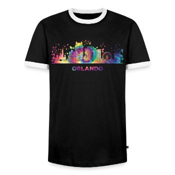 Ligne d’horizon d’Orlando Orlando - T-shirt contrasté Homme - noir/blanc - Devant - AI Model Female 172 light (172cm) & AI Model Male 178 light (178cm)