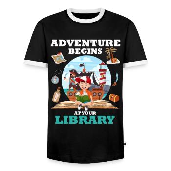 Travel The World Outfit World Travel Wanderlust Travel - Men's Ringer Shirt - black/white - Front - AI Model Female 172 light (172cm) & AI Model Male 178 light (178cm)