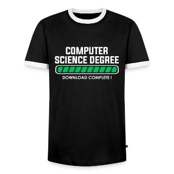 computer science degree - Männer Kontrast-T-Shirt - Schwarz/Weiß - Vorne - AI Model Female 172 light (172cm) & AI Model Male 178 light (178cm)
