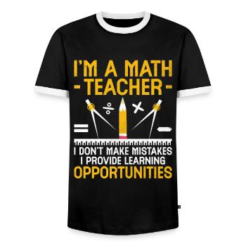 Mathelehrer Schullehrer Lustige Mathelehrer S - Männer Kontrast-T-Shirt - Schwarz/Weiß - Vorne - AI Model Female 172 light (172cm) & AI Model Male 178 light (178cm)