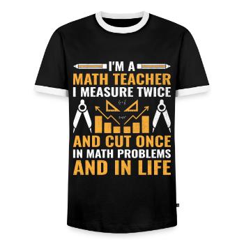 Mathelehrer Schullehrer Lustige Mathelehrer S - Männer Kontrast-T-Shirt - Schwarz/Weiß - Vorne - AI Model Female 172 light (172cm) & AI Model Male 178 light (178cm)