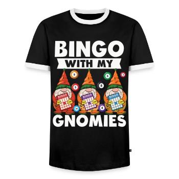 Bingo Mit Meinen Gnomies Lustiges Bingo - Männer Kontrast-T-Shirt - Schwarz/Weiß - Vorne - AI Model Female 172 light (172cm) & AI Model Male 178 light (178cm)